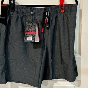 Spyder Active Men's PROWEB Shorts -LARGE -- BLACK- GRAY w/ RED edge